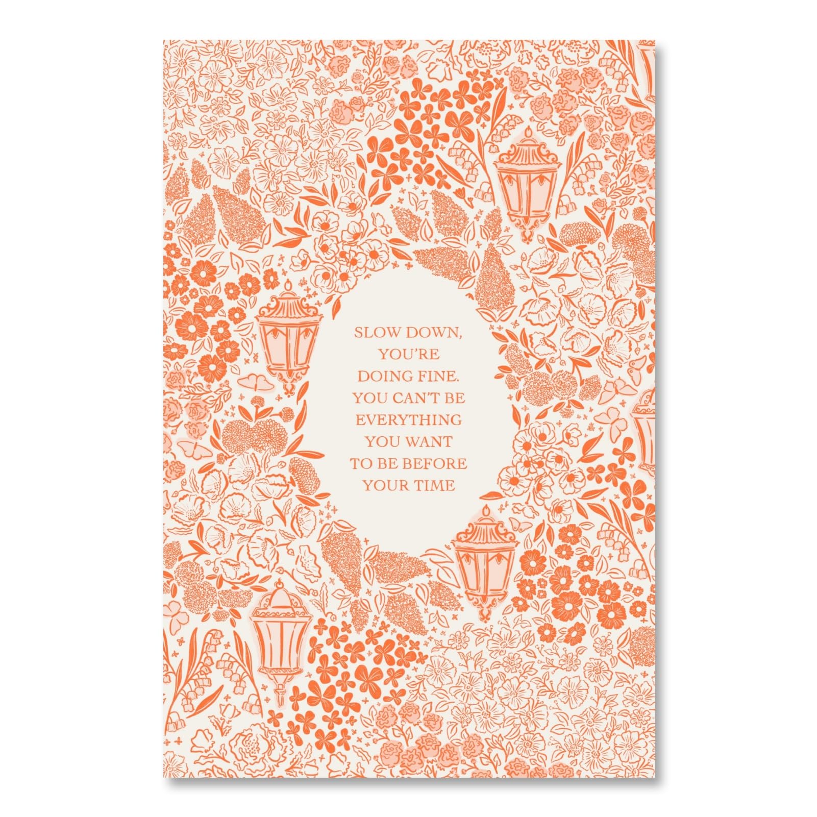 HUYKON Slow Down Youre Doing Fine Music Poster Vintage Song Lyric Orange Wall Art Retro Positive Quote Motivational