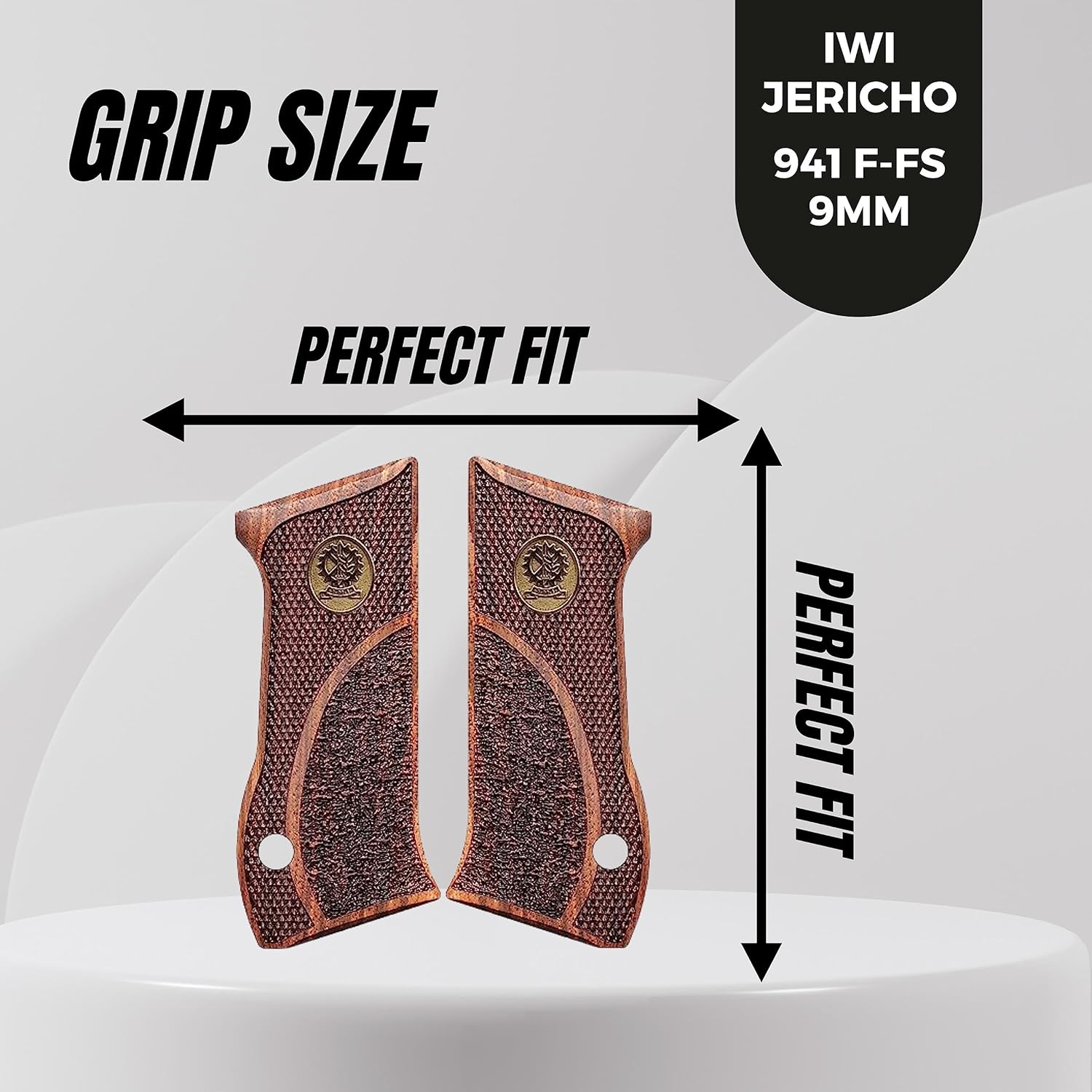 J. 941 Replacement Gun Handgun Pistol Rubber Textured Non-Slip Ergonomic Custom Durable Precision Panels Natural Wood 3D Texture Holster Weapon