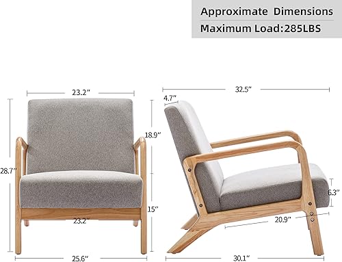 Miniatura 9 de Duhome - Silla decorativa de tela de felpilla para sala de estar, sillón con marco de madera maciza, silla de lectura, silla moderna de dormitorio