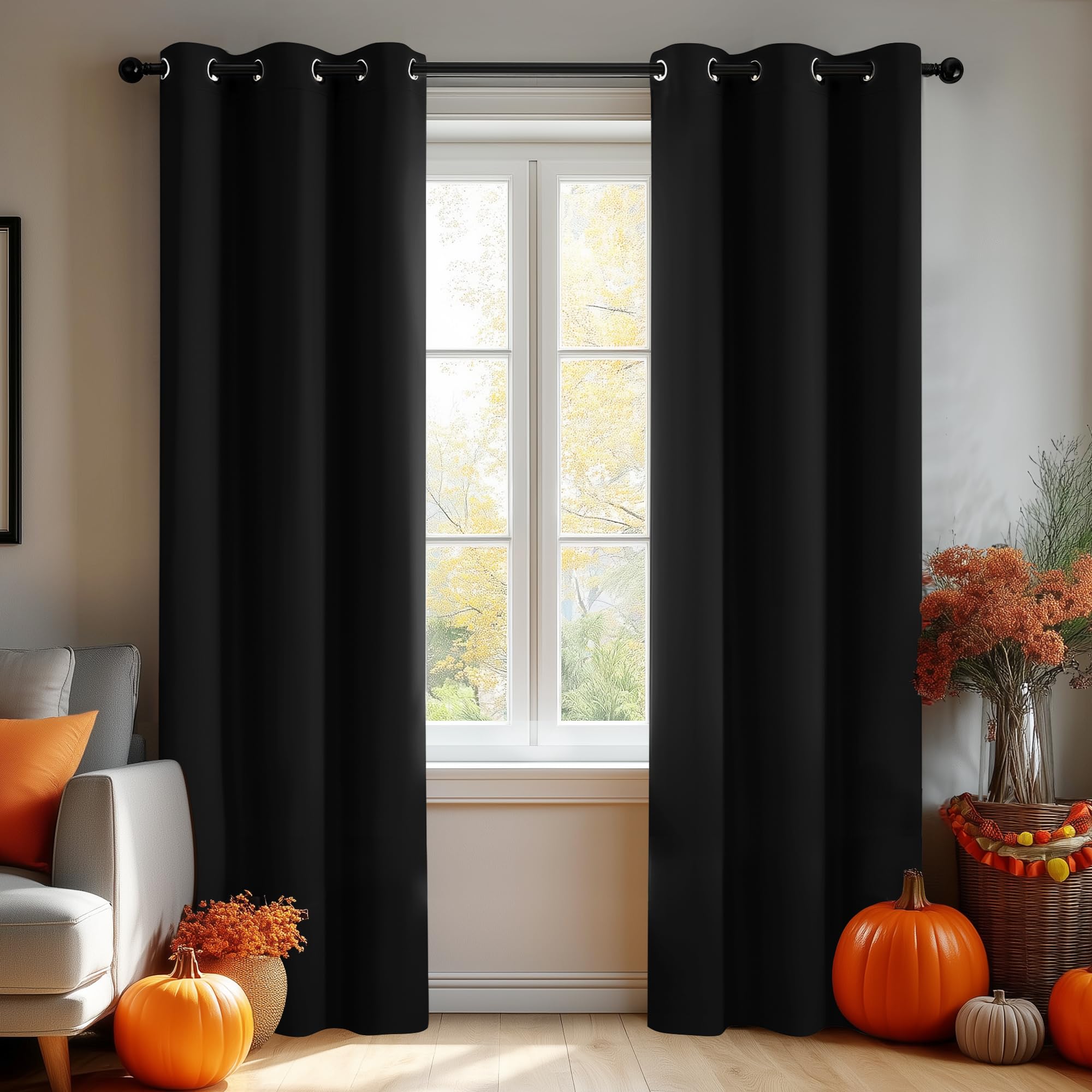 Deconovo Blackout Curtains for Bedroom – Set of 2 42W x 108L Inch Thermal Insulated & Noise Reducing Panels–Home Window Room Darkening Sustainable
