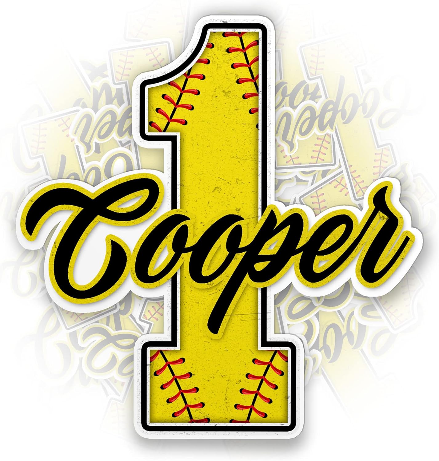 Custom Name Baseball Sticker, Personalized Name Baseball