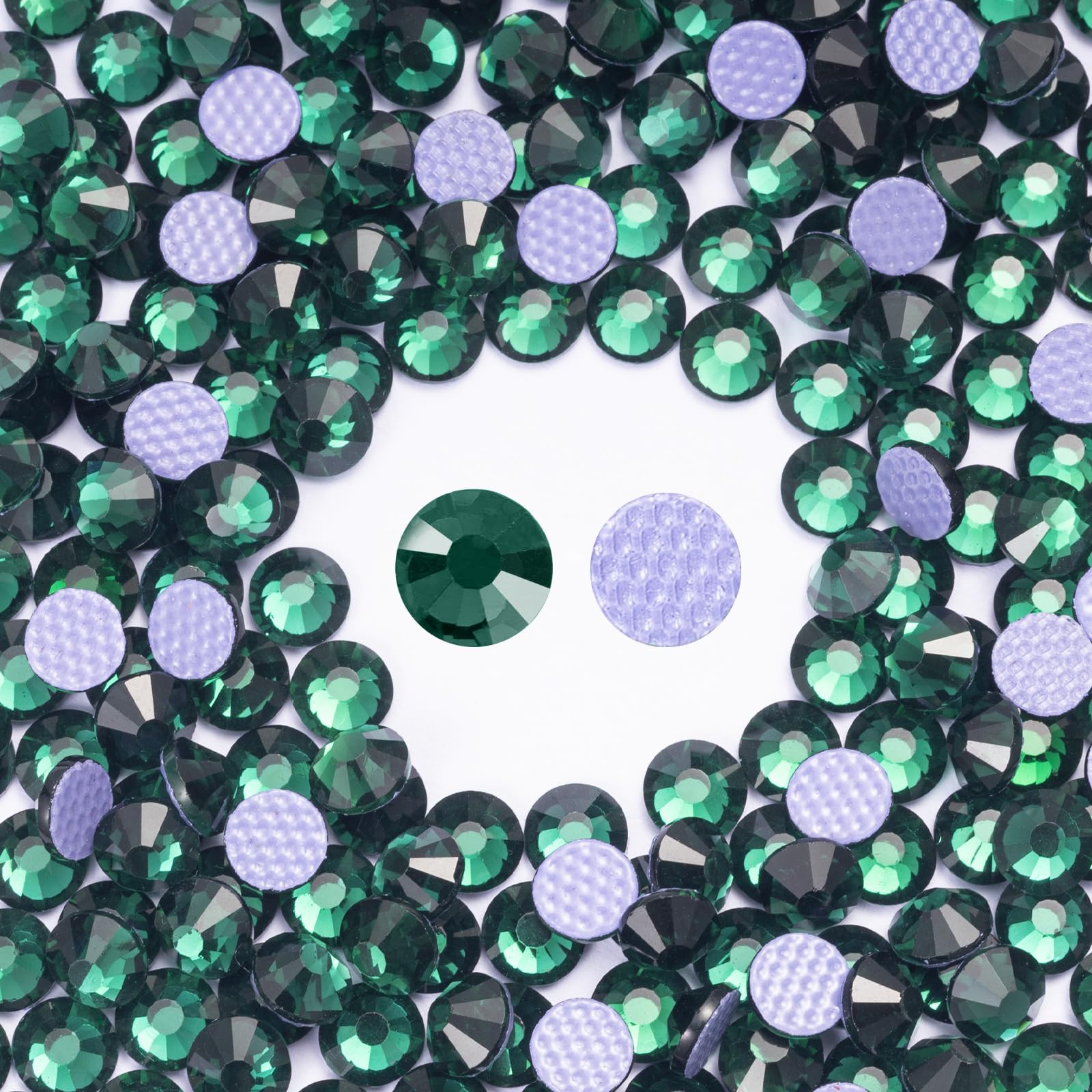 Hotfix Rhinestones Bulk 3000PCS SS8 (2.3-2.5mm), Green Glass Rhinestones for Clothes, Tumblers, Shoes DIY, Heat Transfer Flatback Gems for Crafts &amp; Decoration