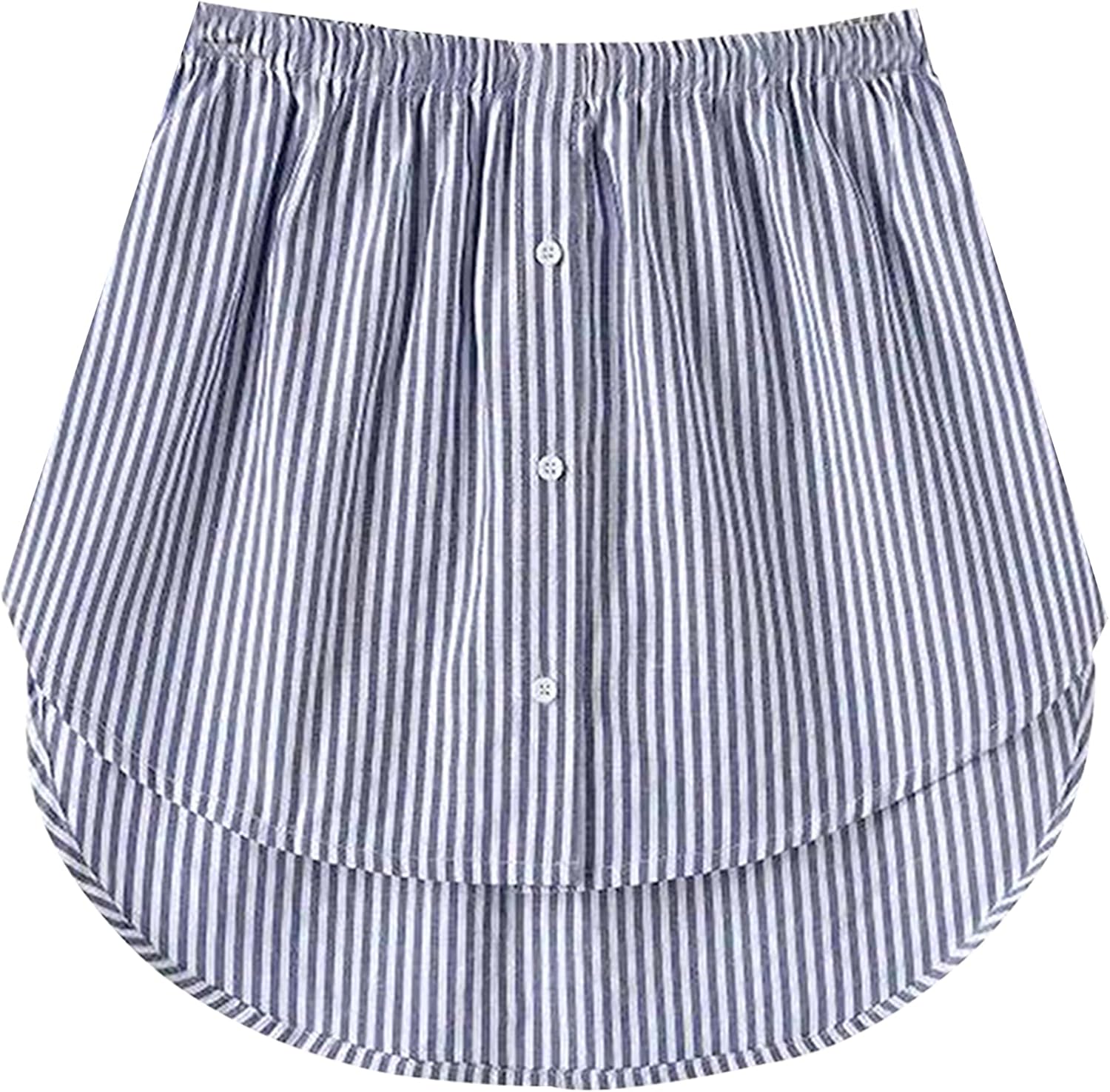 tagunop Women's Shirt Extender Removable Layering Skirts Half Length Undershirt Skirt with Buttons