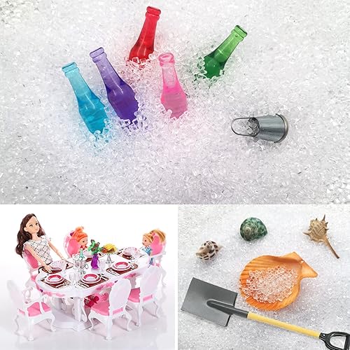 Miniatura 2 de Cubos de hielo falsos, hielo falso pequeño, rocas de hielo acrílicas surtidas de 0.118 in 0.98 libras transparentes, cubos de hielo de plástico,