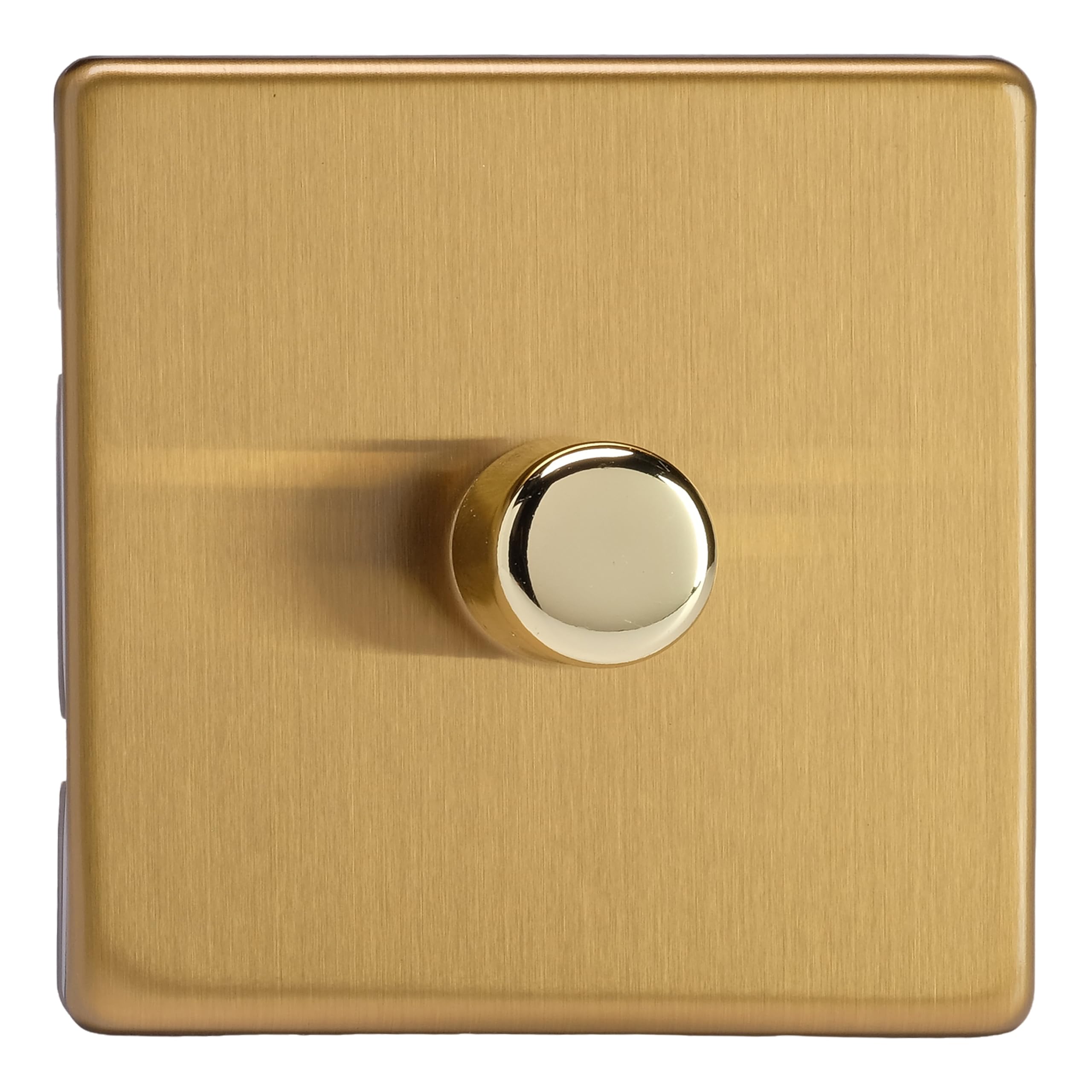 Varilight 1-Gang 2-Way V-Pro Push On/Off Rotary LED Dimmer 1 x 0-120W Brushed Brass