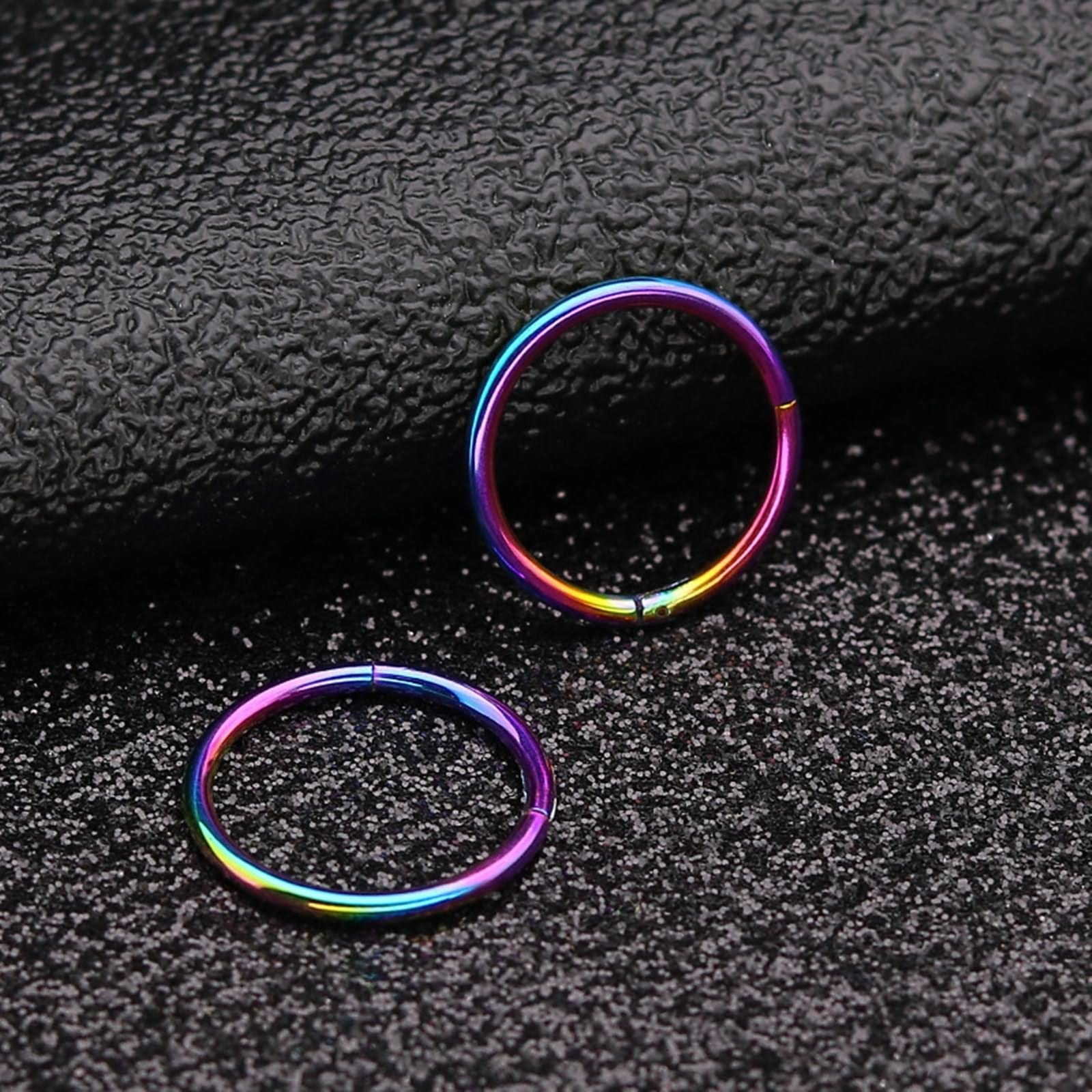 Daesar Damskie kolczyki obręcze, kolczyki ze stali nierdzewnej mężczyźni i kobiety 1 para/5 par 1 mm szerokość okrągłe proste 6 mm kolczyki koła srebrny/czarny/złoty