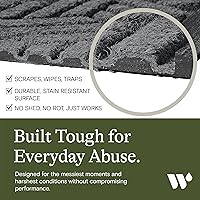 Vista 4 de Bungalow Flooring Waterhog - Tapete para puerta de pasillo, 2 x 5 pies, fabricado en Estados Unidos, duradero y decorativo, antideslizante