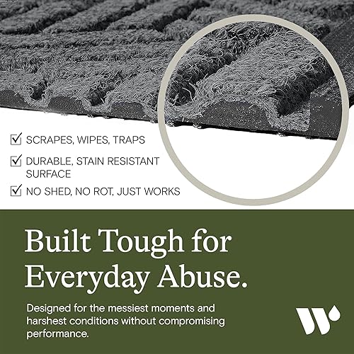 Miniatura 4 de Bungalow Flooring Waterhog - Tapete para puerta de pasillo, 2 x 5 pies, fabricado en Estados Unidos, duradero y decorativo, antideslizante