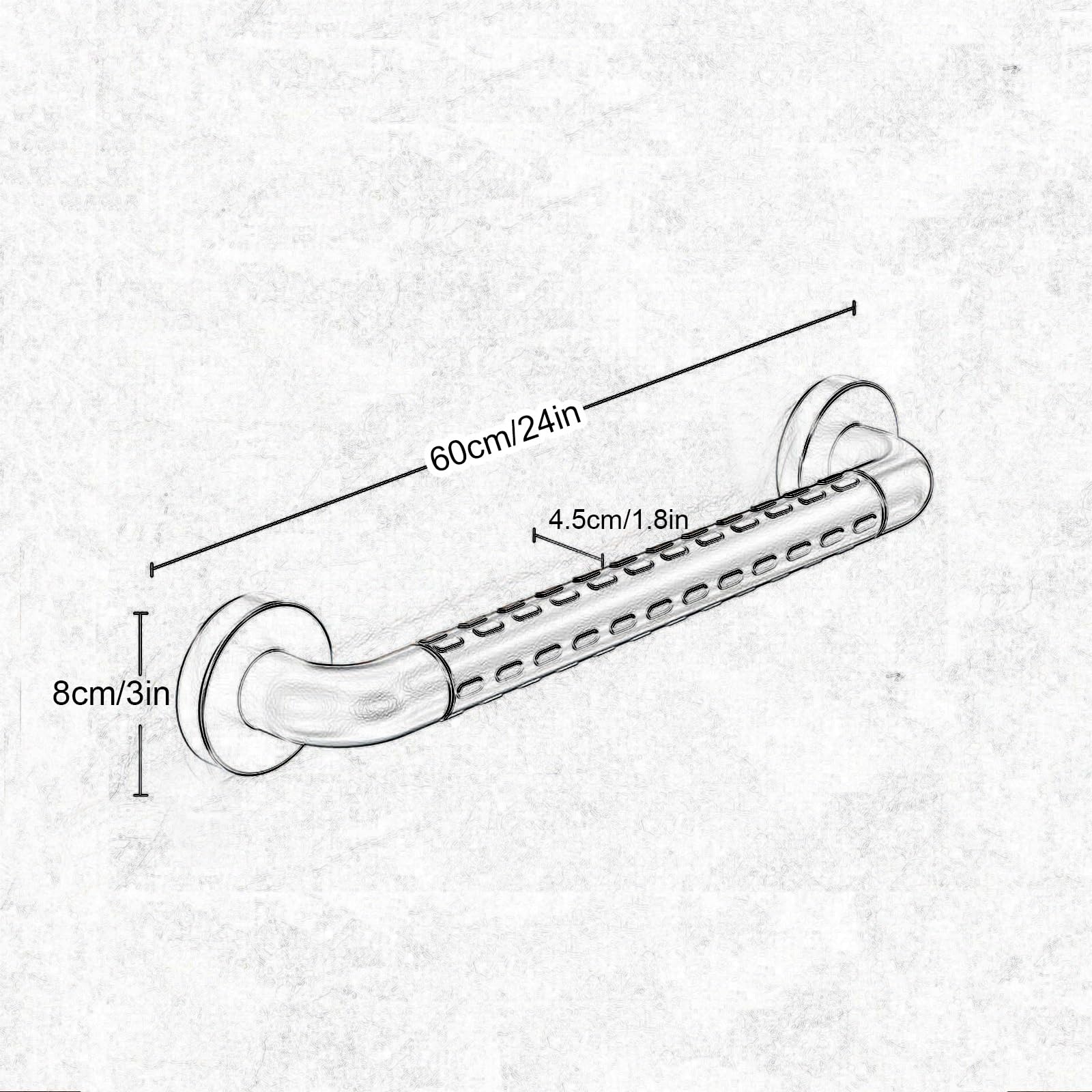 Pasamanos de Pared para Ducha, Antideslizantes, para baño, Interior y Exterior, Cocina, Escalera (40 cm/16 Pulgadas)