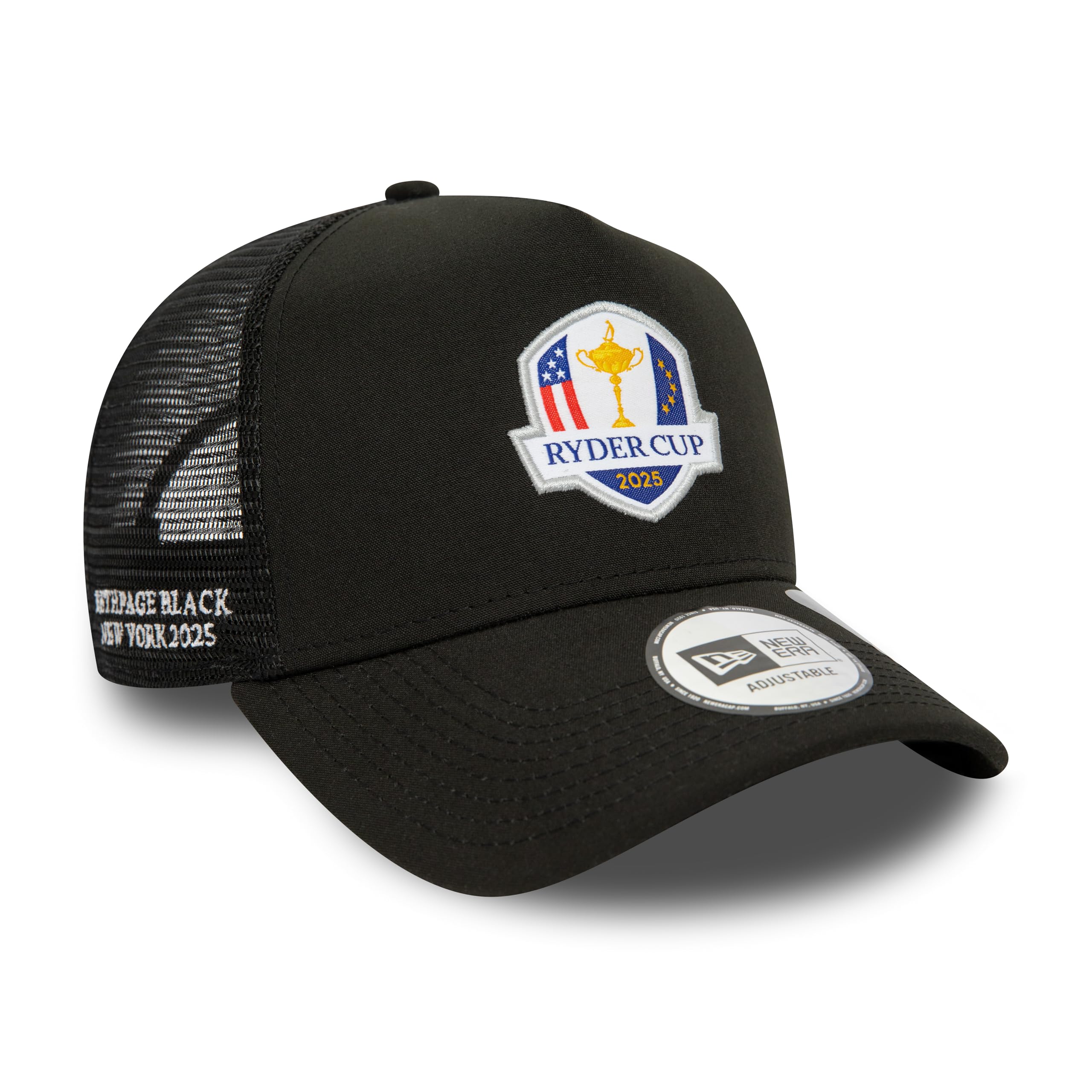 New Era Męska czapka baseballowa 9Forty Trucker Repreve Ryder Cup Golf czarna, Czarny, Rozmiar uniwersalny