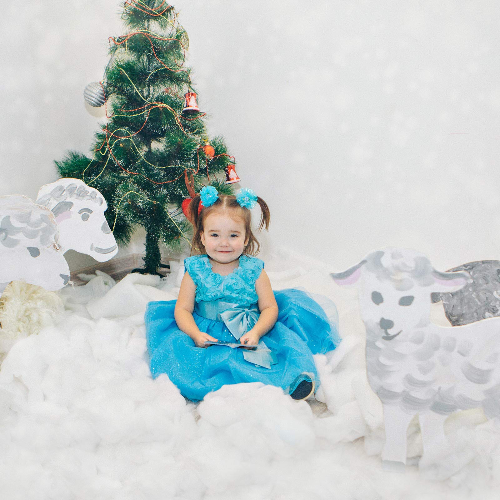 BBTO Set de Couverture de Neige de Noël Couvertures de Neige Artificielles pour Décorations de Fond de Village de Noël (1 Pièce, 31 Pouces x 7,9 Feet)