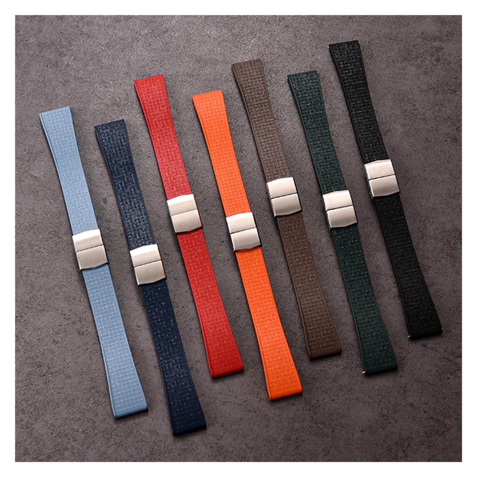 FYYFS Bracelet De Montre En Caoutchouc 20 Mm/22 Mm Avec Boucle Papillon À Dégagement Rapide, Ajustable La Taille Souhaitée