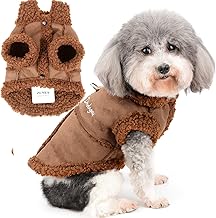 Zunea Manteau d'hiver pour Petite Chien Chaud Chiot Veste Manteau Vêtement Doux Doublé en Polaire avec Anneau en D Vêtement Coupe-Vent pour Temps Froid pour Chihuahua Yorkshire Marron XL