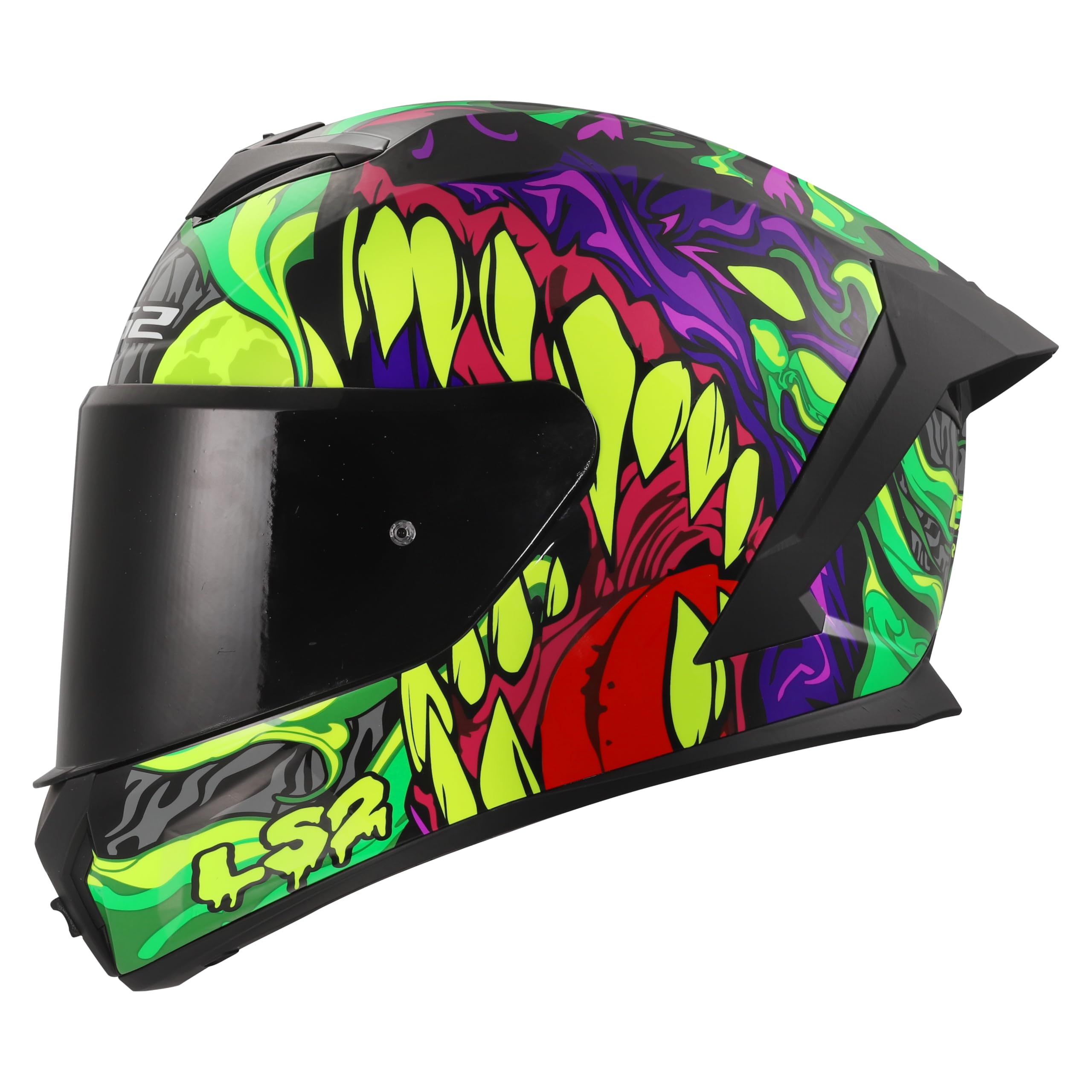 LS2 FF820 Rapid 3 Full Face Motorcycle Crash Helmet - LYCANT - Purple Green - XL (61 - 62cm)
