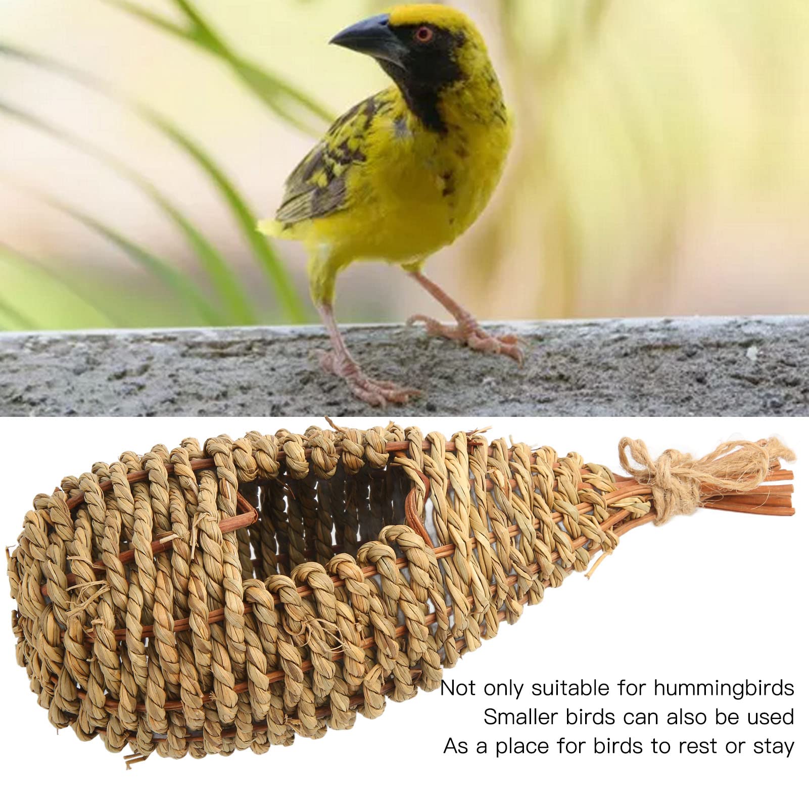 WDEFUN Kolibri-Vogelhäuser – 3 Stück, Aus Natürlichem Gras, Handgewebt, Für Garten & Balkon