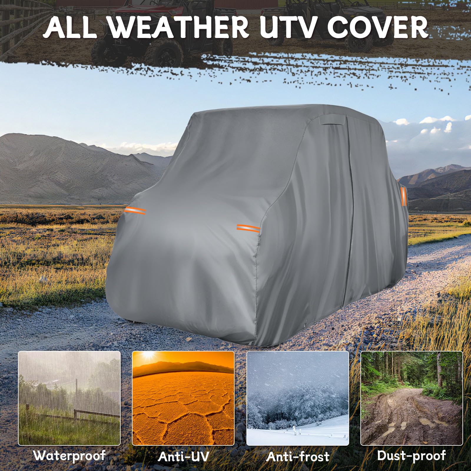 wasserdichte UTV-Abdeckung für 2018–2025 Polaris Ranger Diesel HST Deluxe | XP 900 XP 1000 Series, UTV Abdeckplane Wetterfest Outdoor Plane Garage