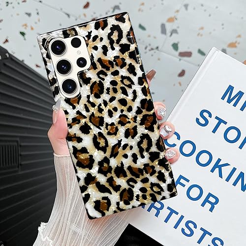 Miniatura 9 de J.west Luxury Sparkle - Funda para Galaxy S23 Ultra de 6.8 pulgadas, con estampado de leopardo translúcido, funda de TPU de silicona transparente