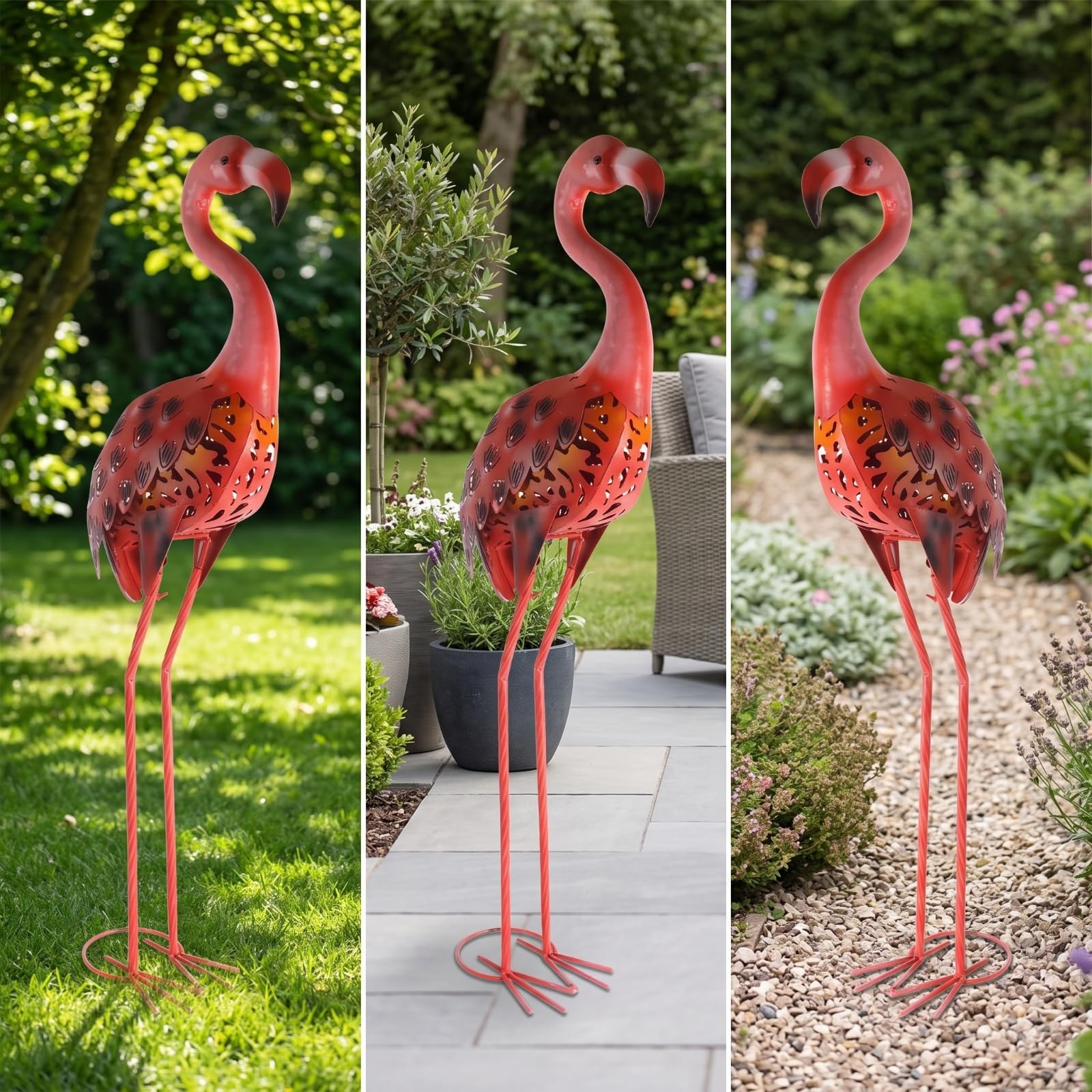 Metall- mit Solarlicht freistehend -Statue mit Solarlicht rostfrei Gartenskulptur für Gartenliebhaber, Hobbyfotografen, Garten
