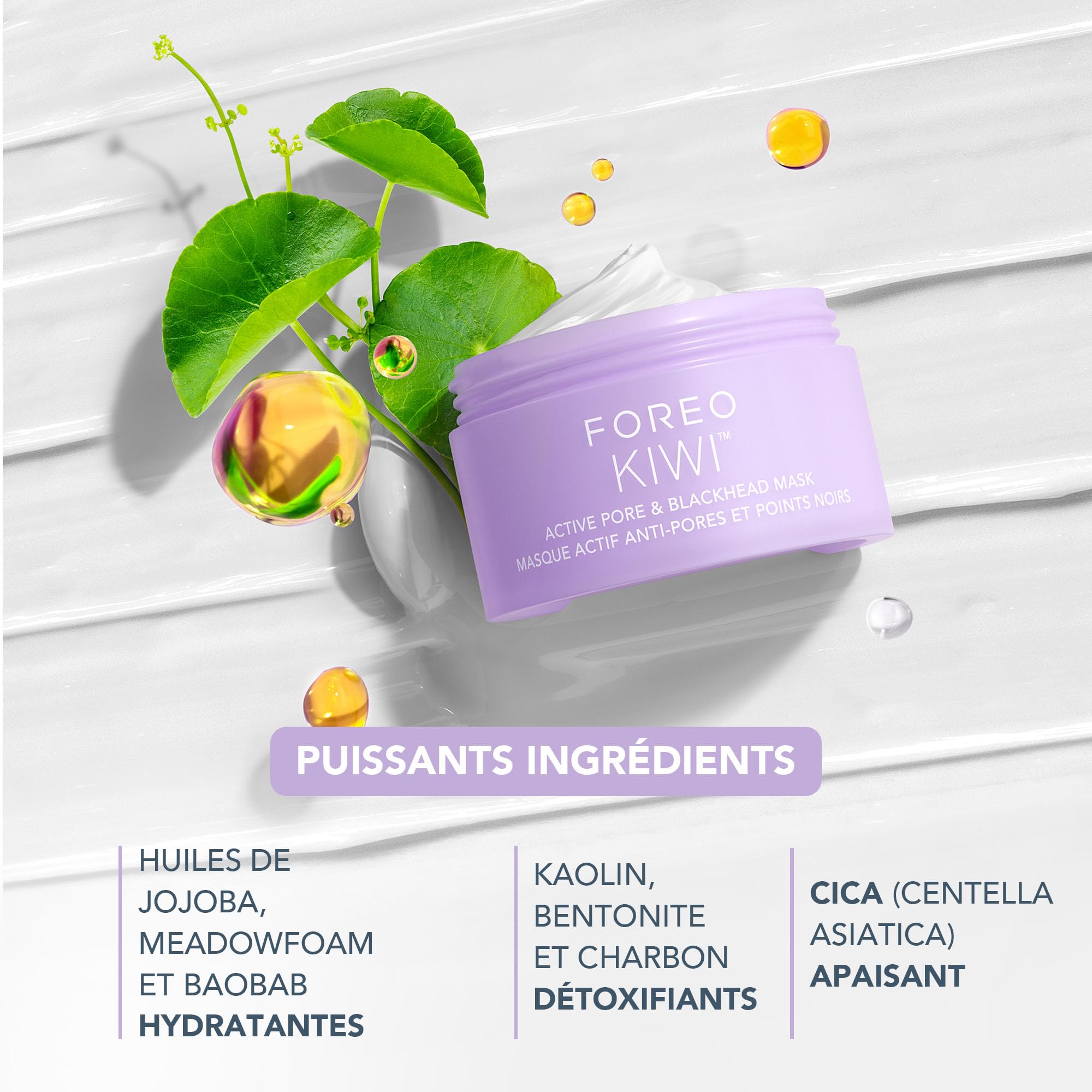 FOREO KIWI Elimina puntos negros + Mascarilla Active Pore 100 g Set | elimina puntos negros, aspirador de poros, extractor, minimiza poros, mascarilla facial, limpiador de poros, comedones
