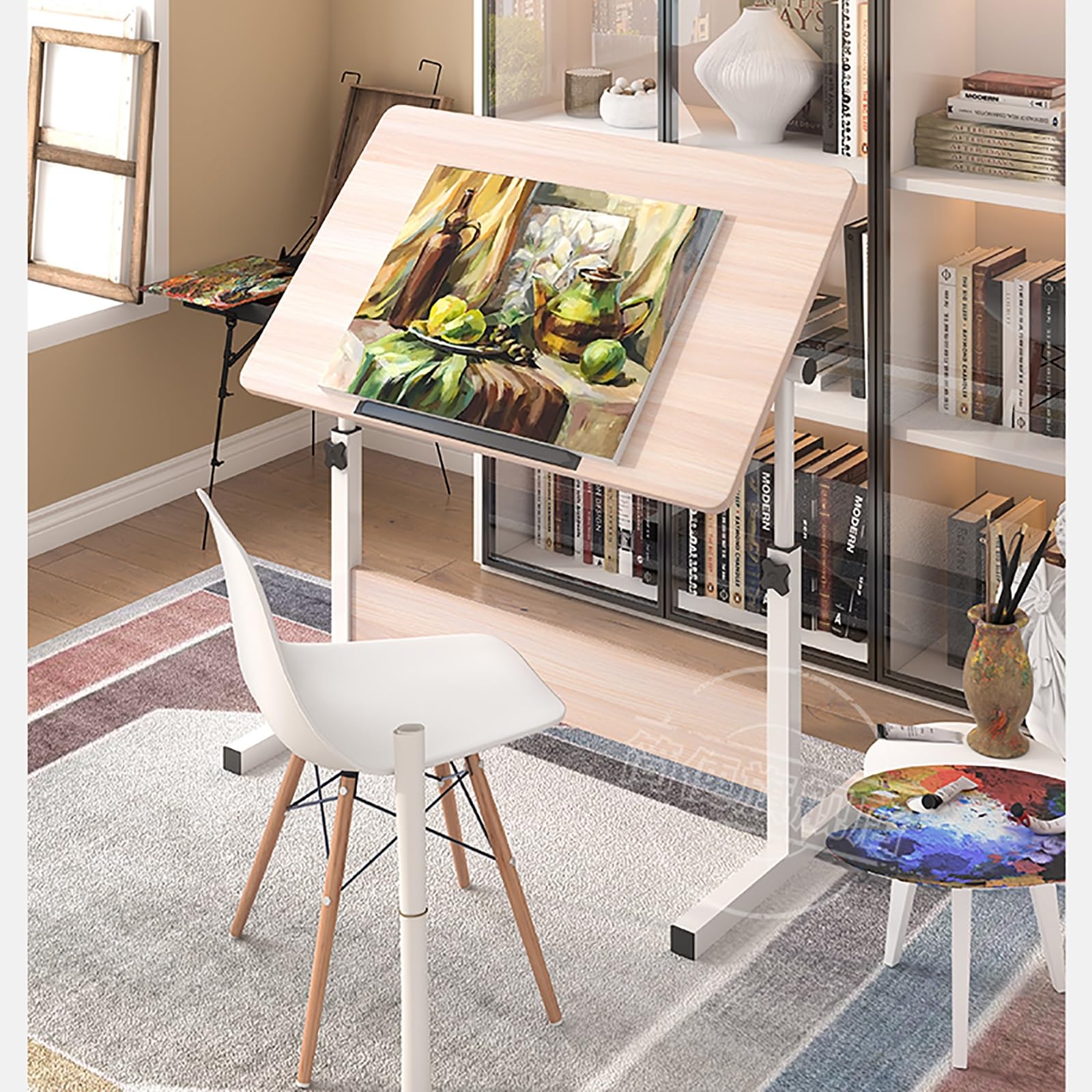 Table à Dessin Pliante, Bureau d'Ordinateur Réglable en Hauteur, Multi-Usage, 31.4in/80cm