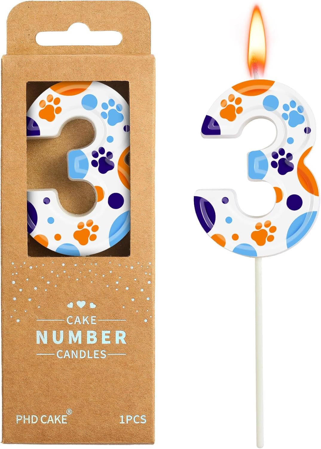 PHD CAKE 2.76 Inch Number 2 Dog Birthday Candles, Blue Dog Number Candles, Cake Number Candles, Party Celebration, Style Candle
