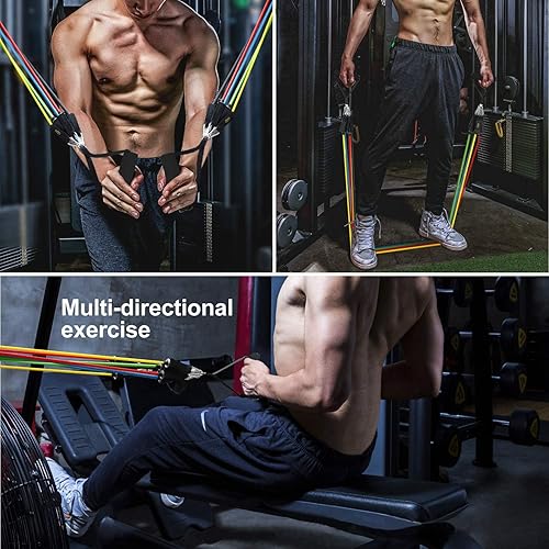 Miniatura 7 de Bandas de resistencia para entrenamiento, bandas de ejercicio, bandas de resistencia, bandas de fitness, entrenamiento con asas anchas, anclaje de