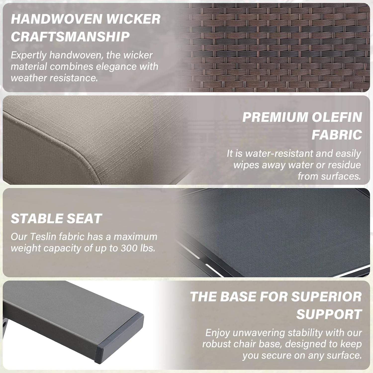 Belord 5 Piece Patio Furniture Set with Fire Pit Table - Outdoor Conversation Set with Propane Fire Pit and 4 Wicker Chairs for Backyard Patio or Casual Gathering Brown