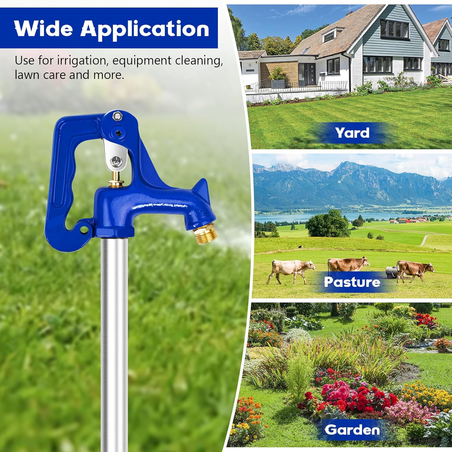 3.25FT Frost Proof Yard Hydrant,Freezeless Frost Free Outdoor Water Hydrant,3/4" Pipe Connection,Total Length 3.25ft,12’’Bury Depth,for Yard, Garden, Pasture Irrigation,Reliable Water Supply