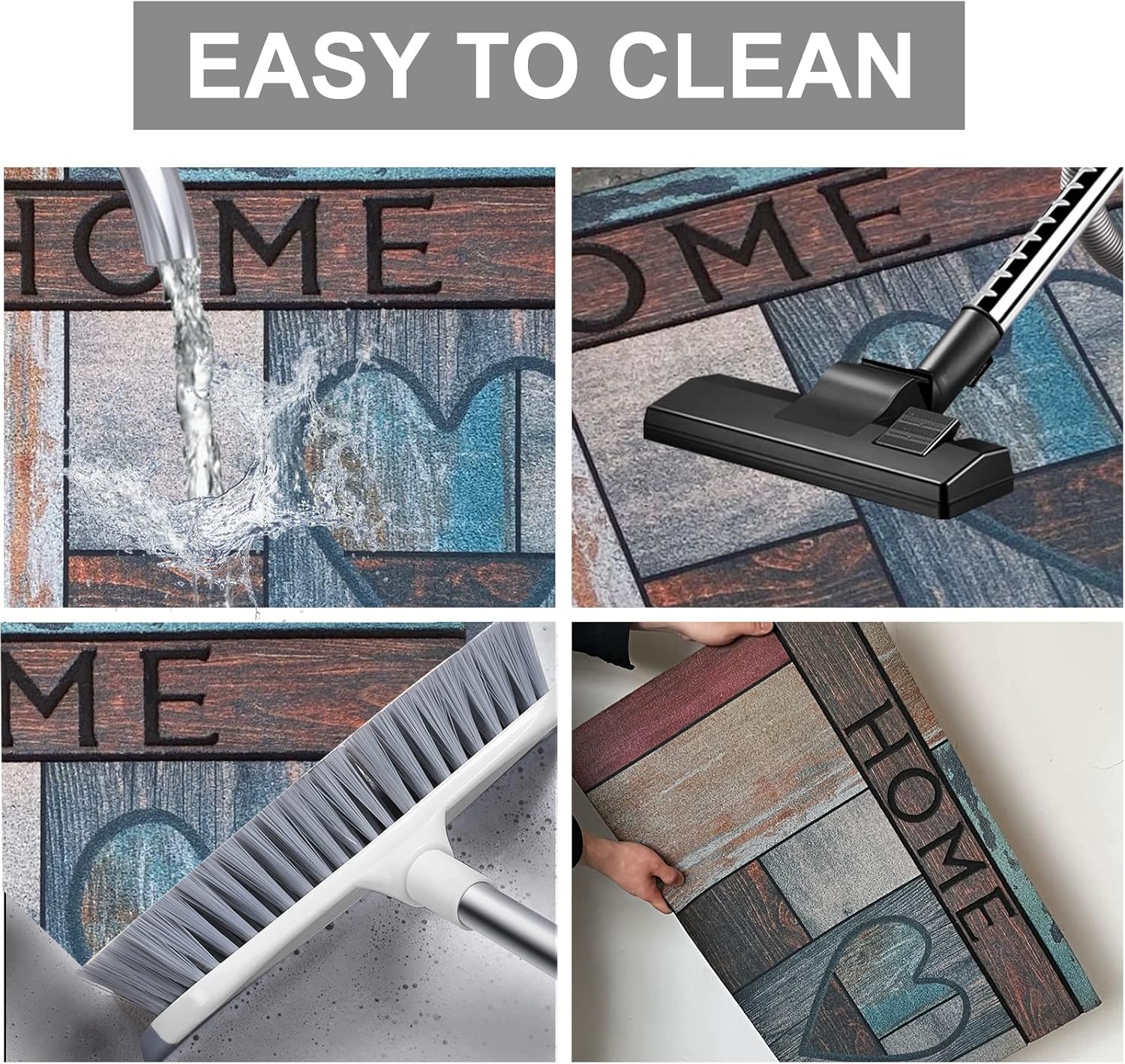 ANDSTAR Home Door Mat 18x30 Inch Colorful Plank Home Design Entryway Door Mat Durable Non Slip Welcome Mat Entry Rugs Indoor Outdoor Home Decoration for Home, Garage, Patio(1 Pc)