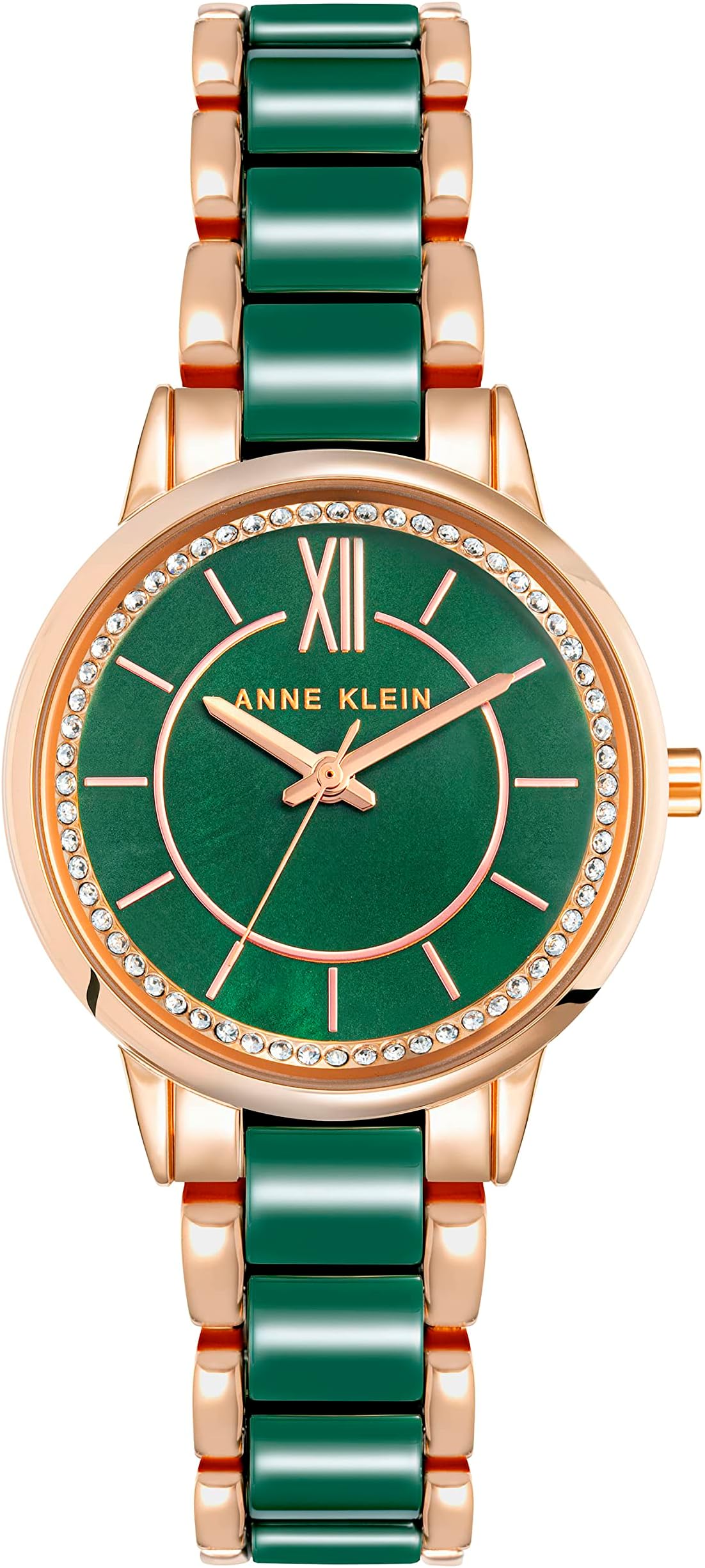 Anne Klein Women's Premium Crystal Accented Ceramic Bracelet Watch
