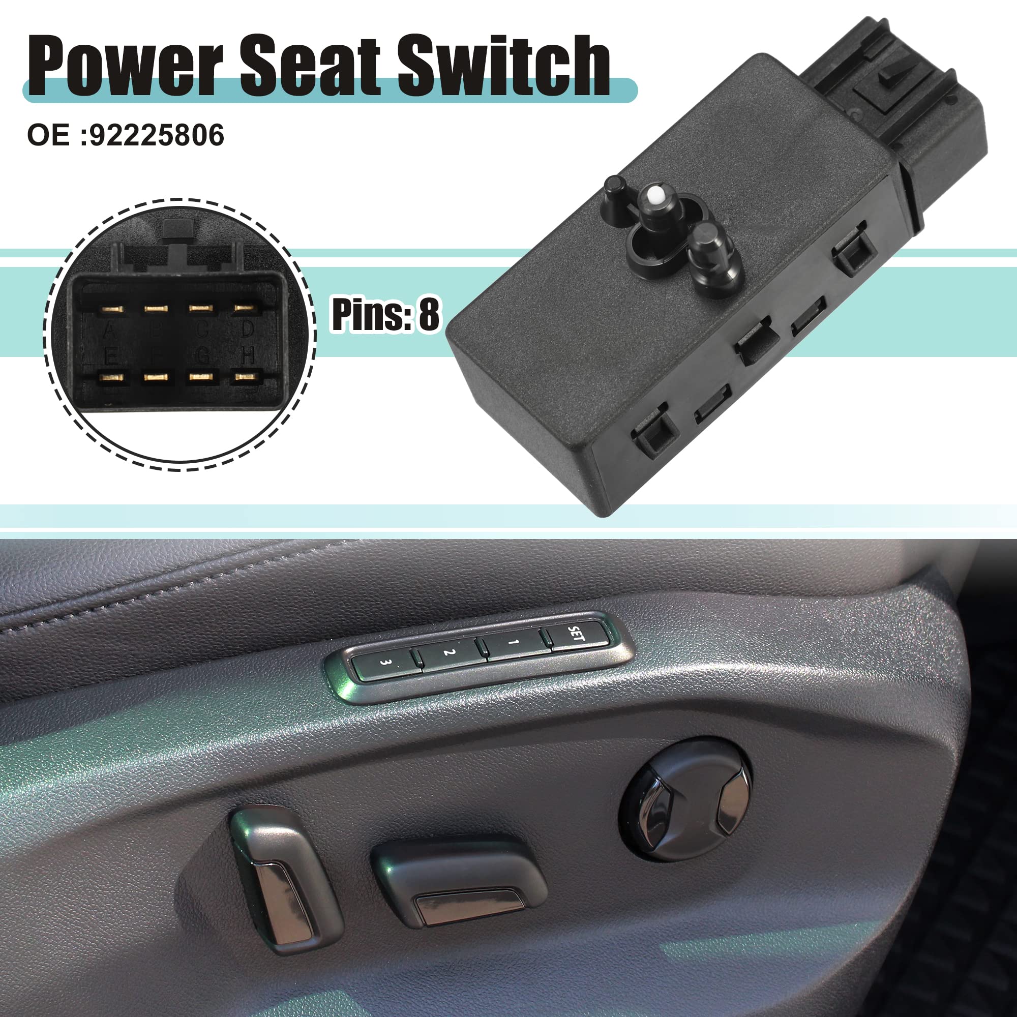 X AUTOHAUX Controllo interruttore sedile anteriore destro per Chevrolet Camaro