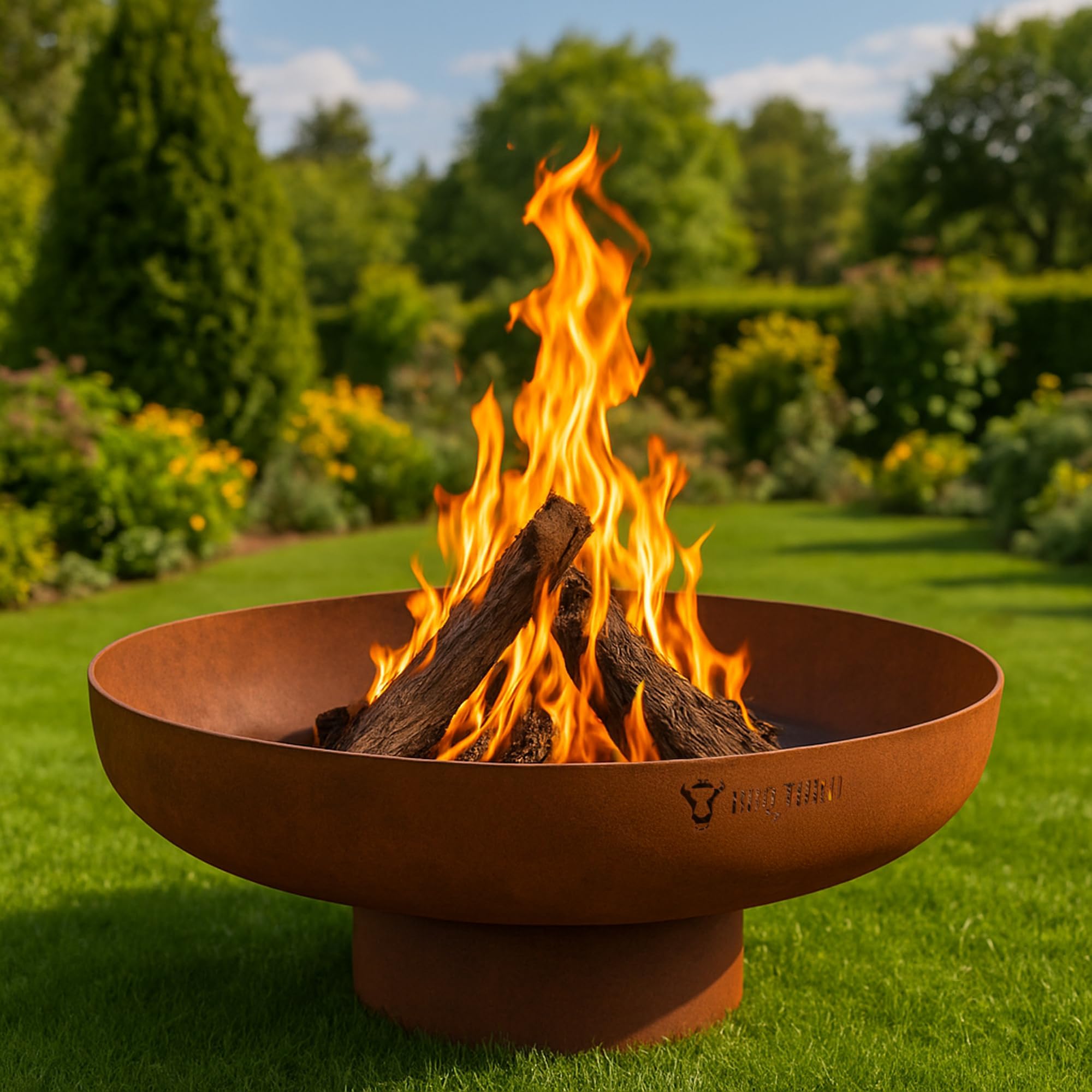 BBQ-Toro Brasero Ø 80 cm Rouille Foyer d'extérieur avec Pied Panier de Combustion Jardin