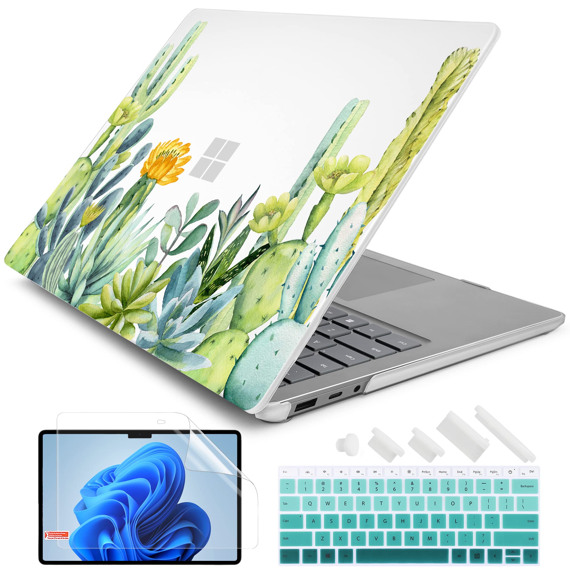 Batianda Premium Laptop Case for 15 inch Microsoft Surface Laptop 5 4 3 with Metal Palm Rest Designed Matte Protective Plastic Hardshell & Keyboard