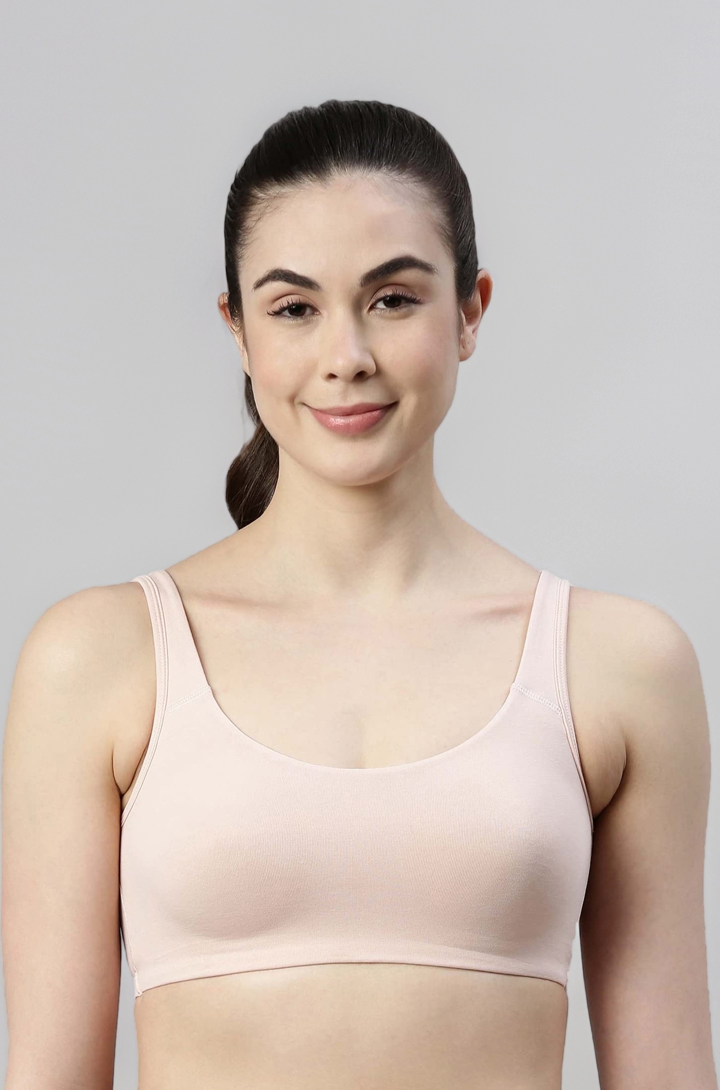 Enamor SB06 Low Impact Cotton Sports Bra - Non-Padded • Wirefree - Black