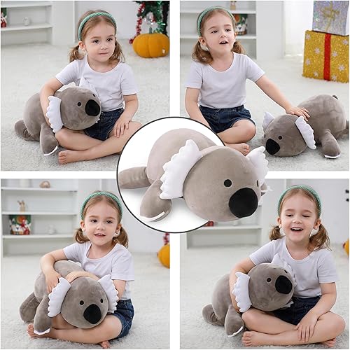 Vista 28 de Animales de peluche de elefante con peso de 24 pulgadas, 4.2 libras, felpa azul con peso para niños, adultos, niños y niñas, lindo juguete