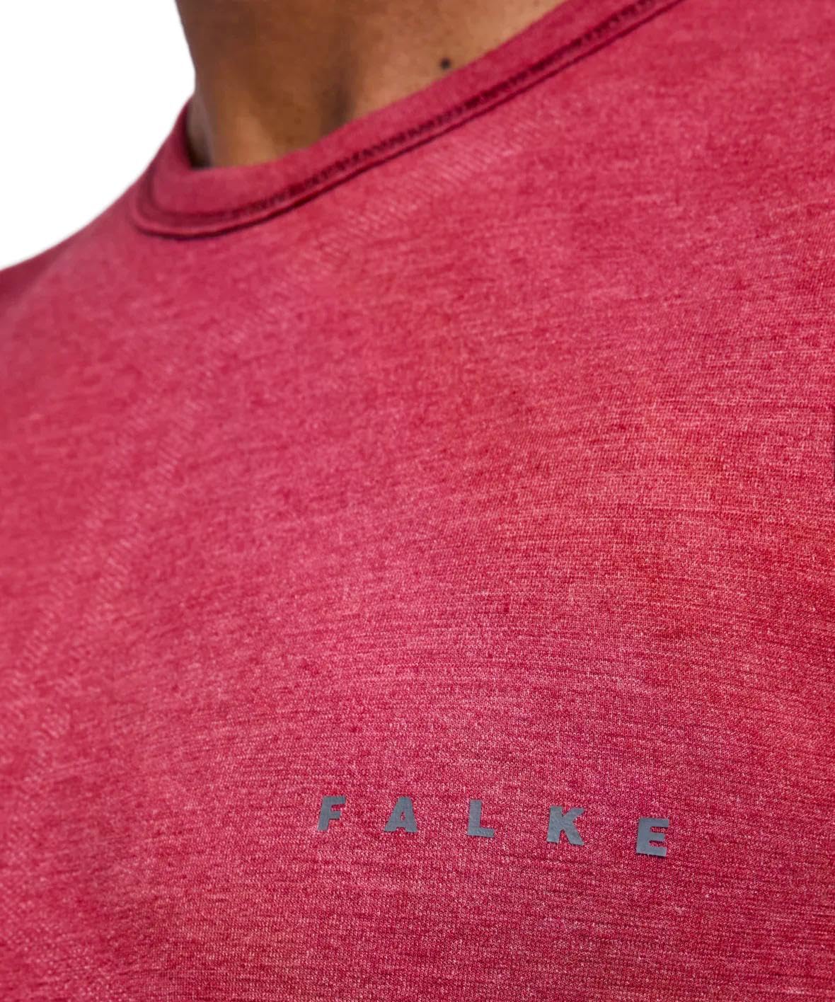 FALKE Mężczyźni Warstwa podstawowa (góra) Wool-Tech Light M S/s Ts wełna materiał funkcjonalny regulujące klimat 1 Sztuka, Czerwony Ruby 8830, M