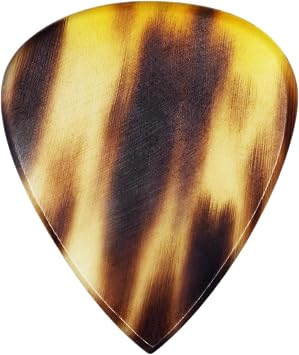 Black And White Buffalo Horn Guitar Or Bass Pick - 1.5 mm Heavy Gauge - 351 Shape - Natural Finish Handmade Specialty Exotic Plectrum - 3 Pack