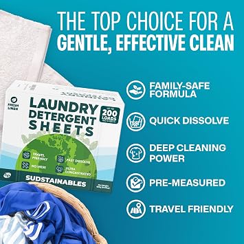 Fresh Linen, Lemon, and Lavender bundle 100 Sheet Laundry Detergent Sheets