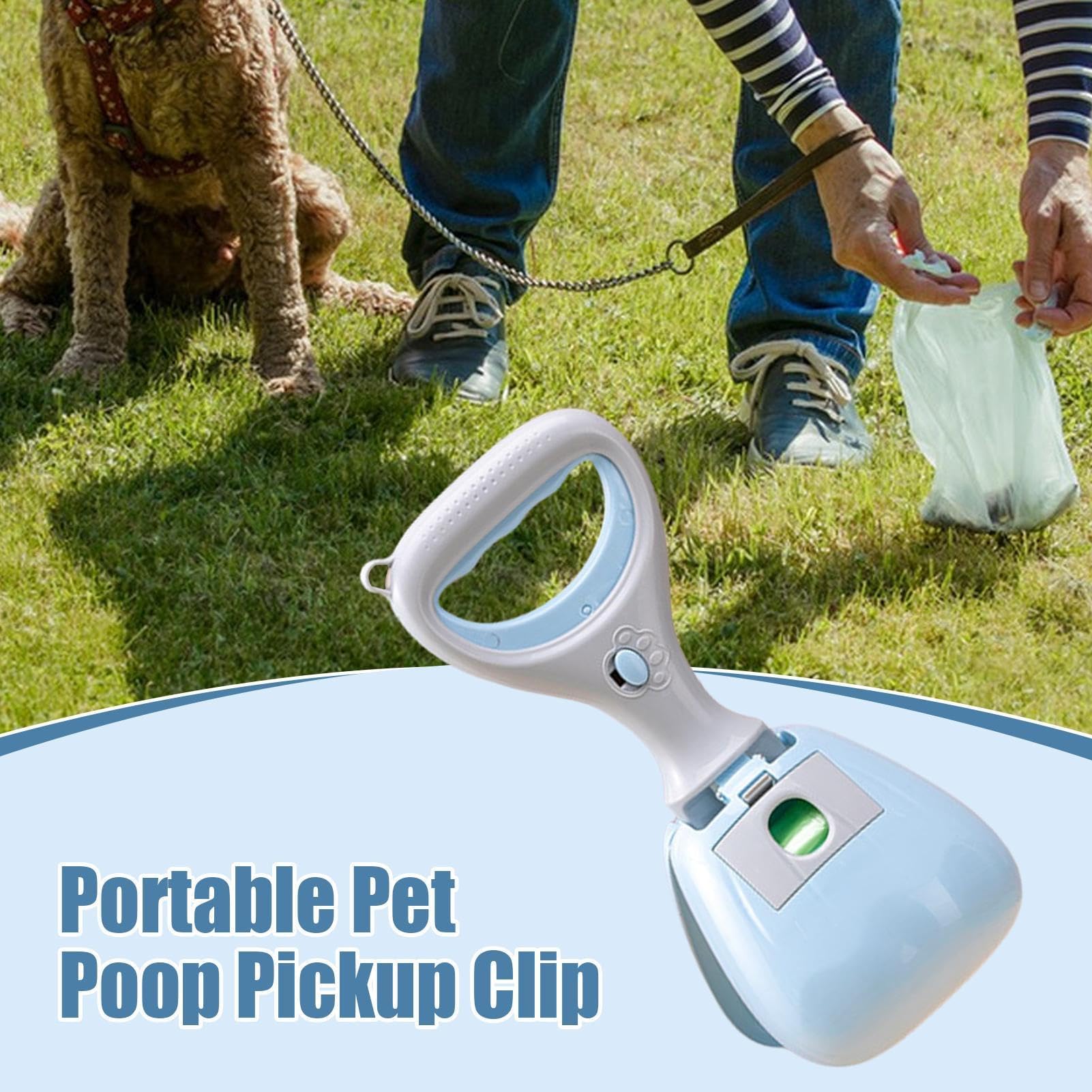 Pala para Arena de Gatos, Recogedor de Arena for Gatos con Bolsa Almacenamiento incorporada y Pala Mango ergonómico for Paseos Diarios