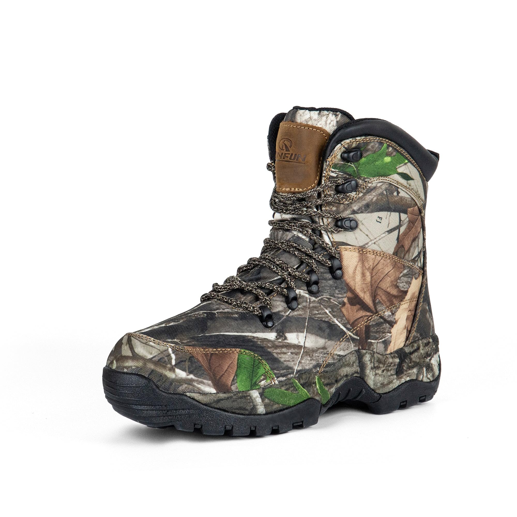 R RUNFUN Men's Hunting Boots 7 Inch Waterproof Lightweight Hiking Boot, 200g Thinsulate(RF204-7CG2, Size7.5)