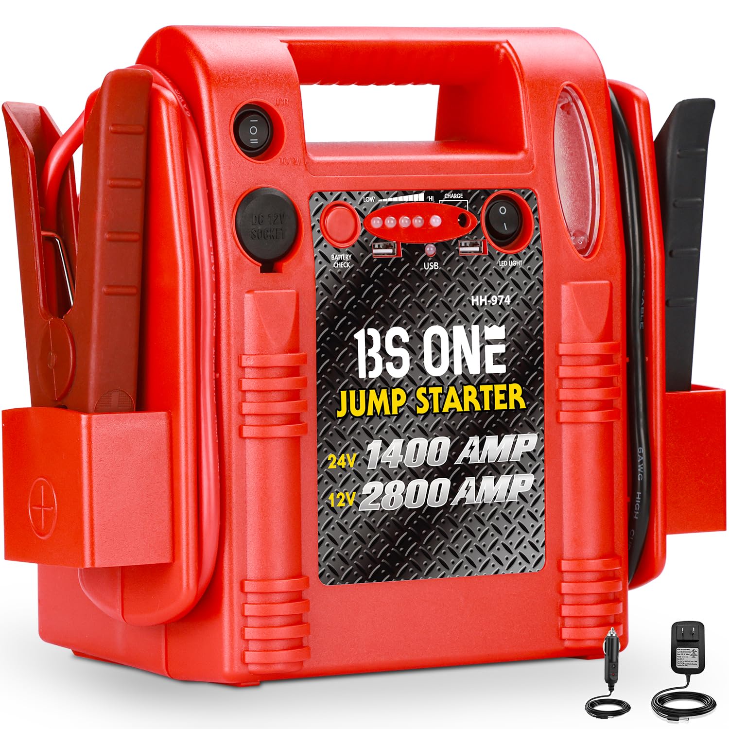 24V 12V Jump Starter Heavy Duty 1200 2400 Peak Amp Sealed Lead Acid Battery Jump Starter for Car