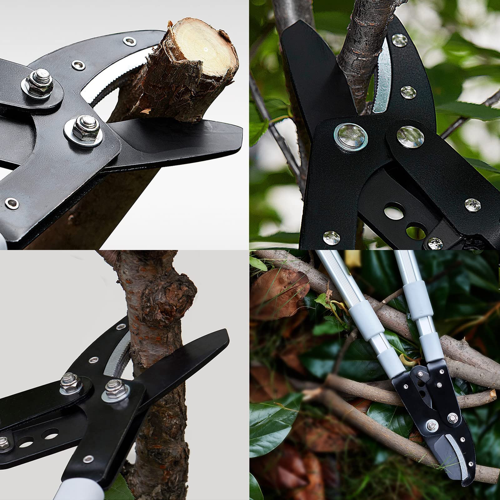Outils De Jardinage, Coupe-Branches Télescopiques 68-104 Cm, Coupe-Branches À Enclume Moins D'efforts, Cisaille De Jardin Extensible pour Bois Sec Et Dur, Capacité De Coupe De 5Cm