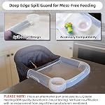 Plateau de repas pour bébé en plastique transparent compatible avec chaise de table rapide Ingle-sina pour la maison & Utilisation du restaurant, plateau d'alimentation portatif à clips pour les chaises hautes à crochet, lave-vaisselle sans danger & BPA Gratuit
