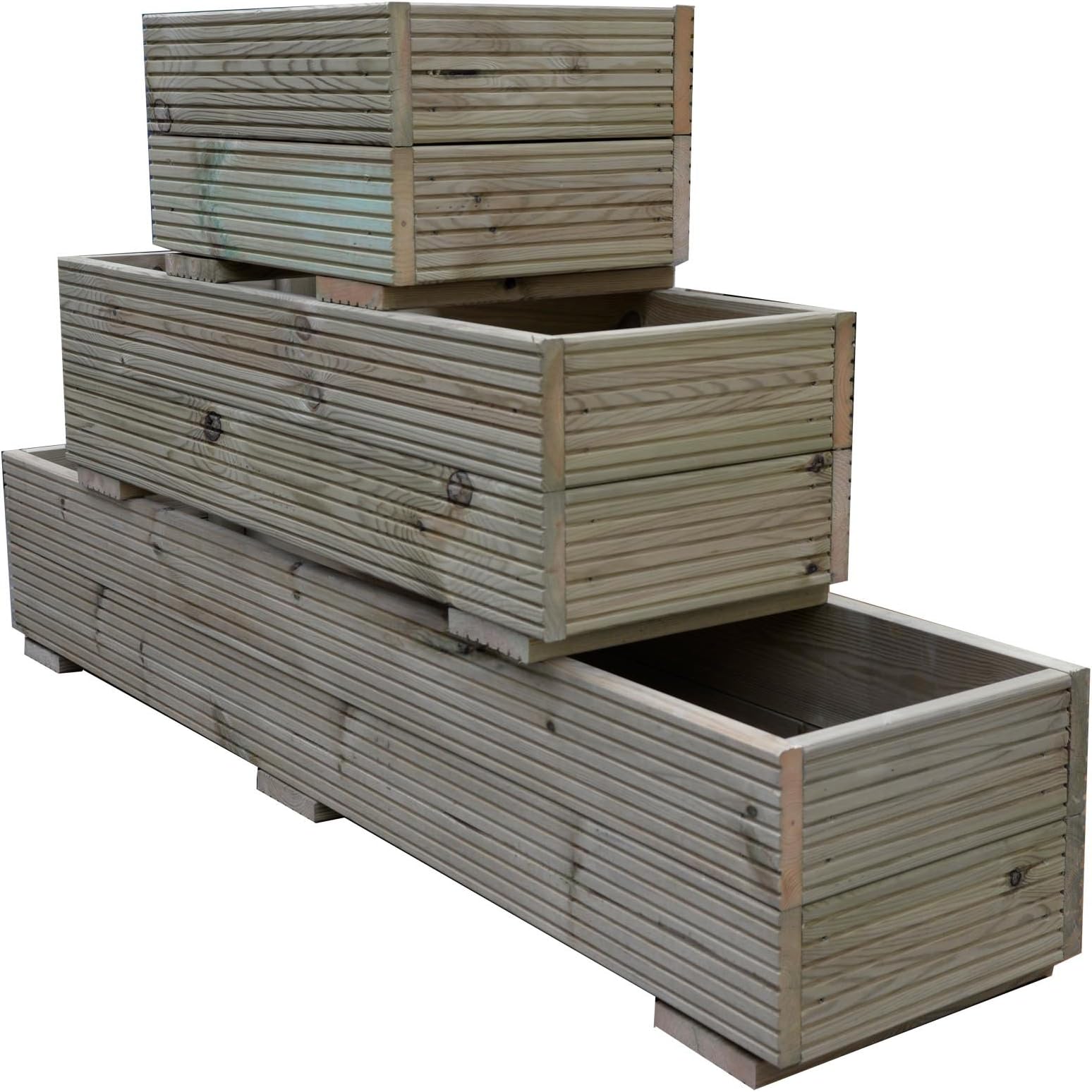 Weatherwell Decking Planters for Garden Swedish Pressure Wooden Treated Timber (1.2 Meter)