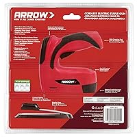 Vista 9 de Arrow Fastener Arrow E21 - Pistola de grapas eléctrica inalámbrica, color negro/rojo