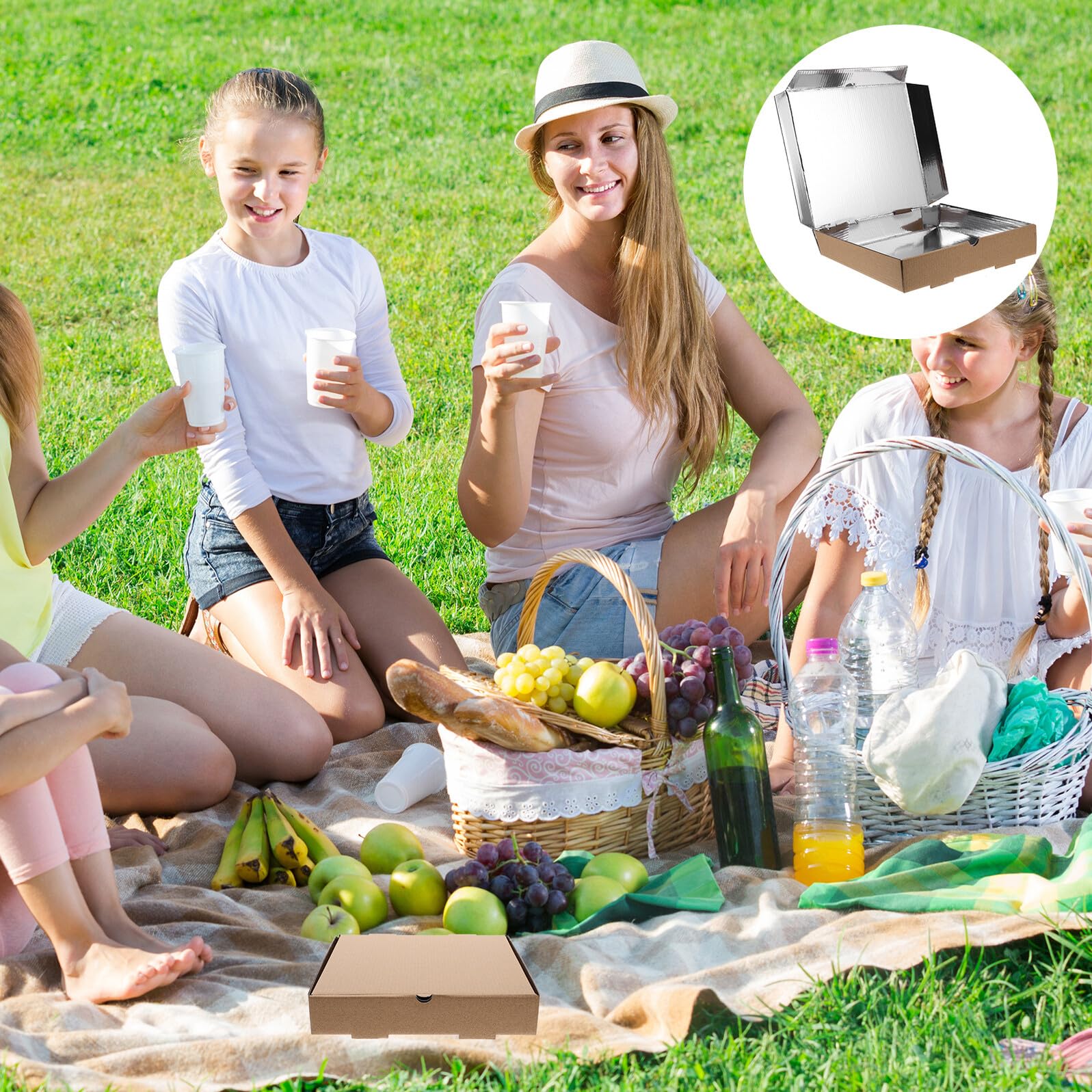 Gadpiparty 10 pezzi Scatole Pizza Ondulate per Asporto Sicure Alimentari Contenitori Resistenti per Piccole Attività e Feste