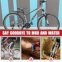 Vista 5 de Juego de guardabarros delantero y trasero, 2 piezas, cubierta completa universal gruesa para bicicleta, ajustable, guardabarros, guardabarros