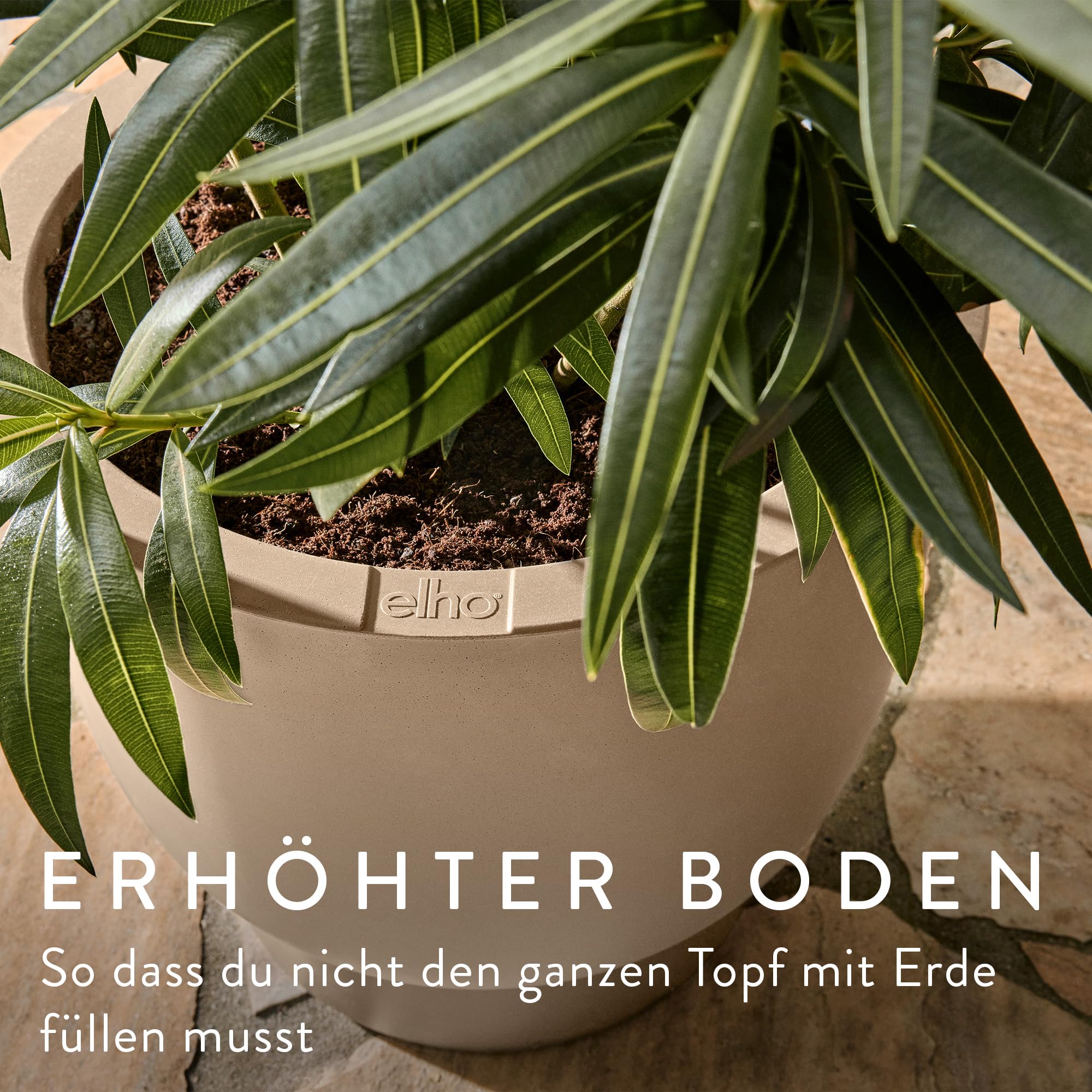 elho Amber Grail 30cm Blumentopf - Balanced Beige | ∅ 29.5 x H 28.3 cm | für den Innen- und Außenbereich | 100% recyceltes Plastik