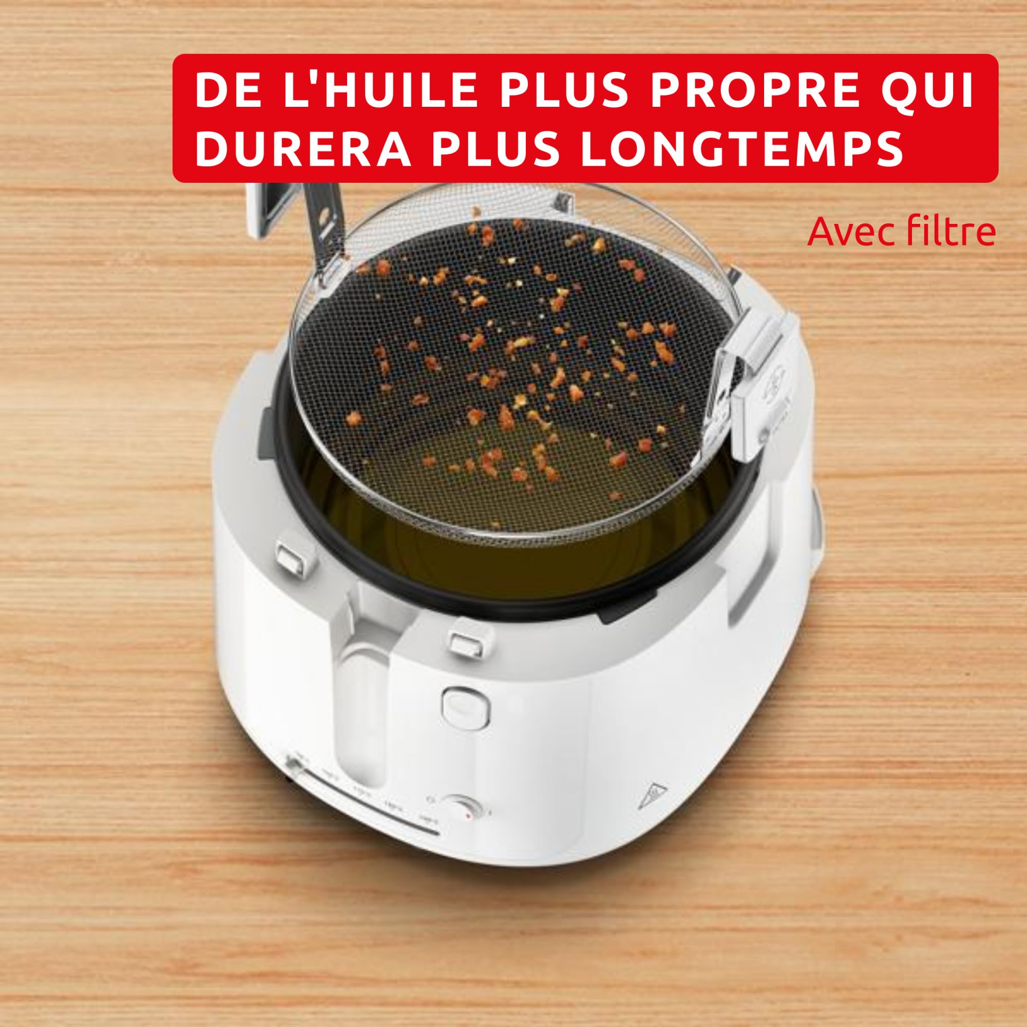 Moulinex Filtra Vision, Friteuse, Grande fenêtre pour garder un oeil sur la cuisson, Capacité familiale, Nettoyage facile, AF2541E0, Extérieur en Plastique Blanc