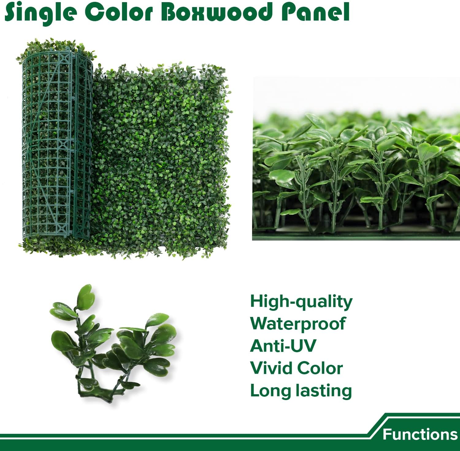 20"x20" 10Pack Greenery Wall Backdrops Artificial Grass Panel Faux Hedge Boxwood Panels Ivy Privacy Fence Outdoor Fake Plants Wedding Décor,Single Color